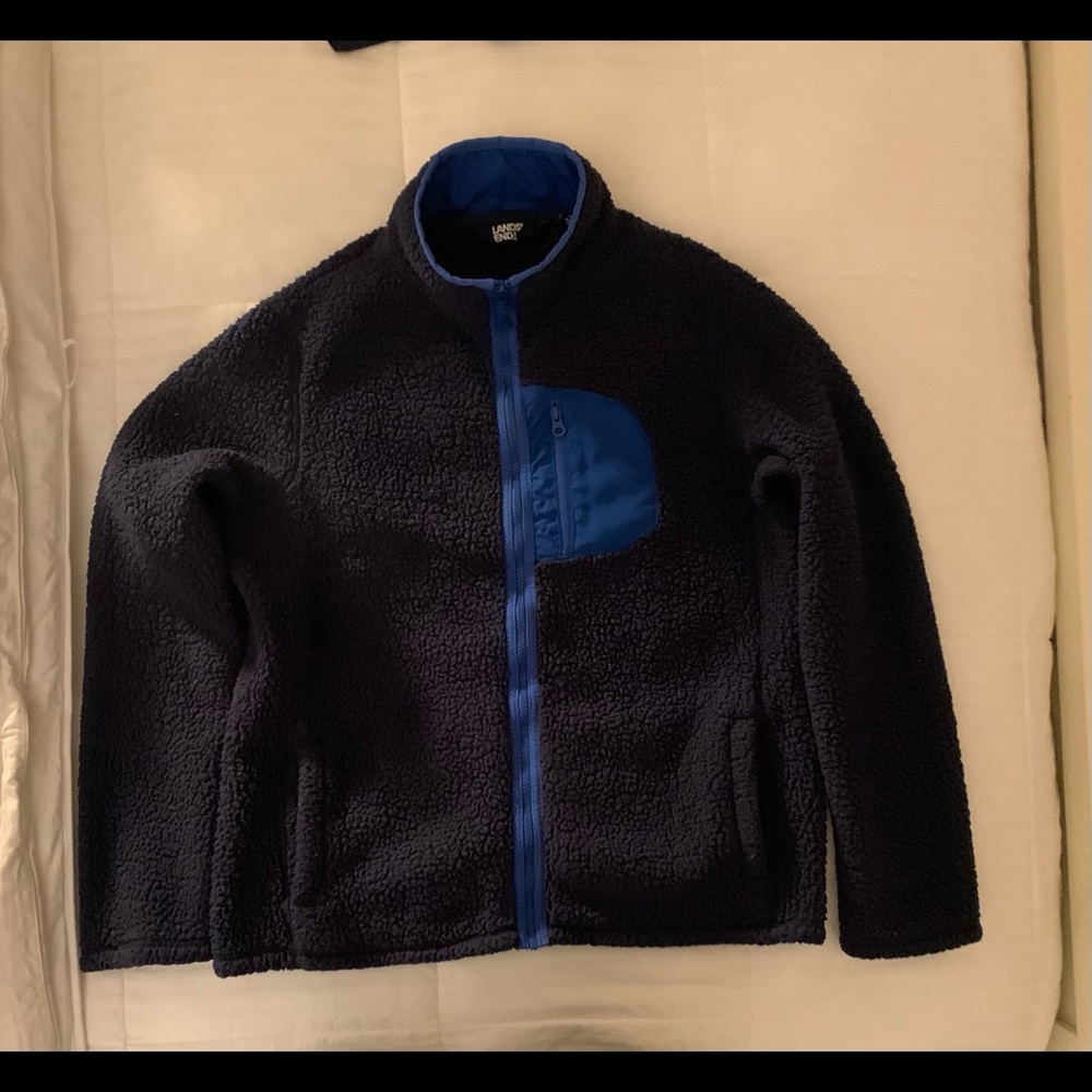 Lands End Boys Fleece Zip Up Sherpa